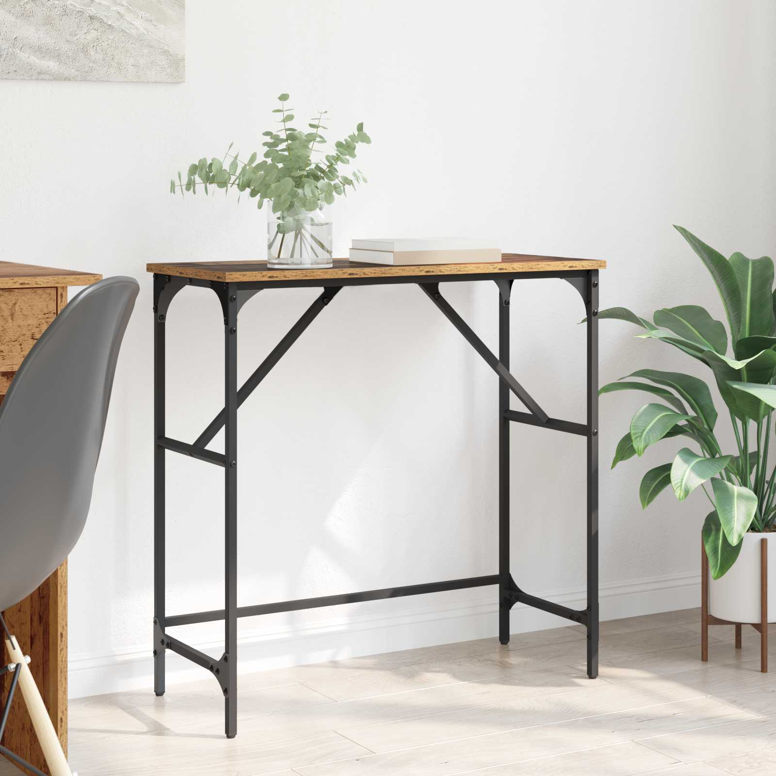 Τραπέζι κονσόλας Παλιό ξύλο 75 x 32 x 75 εκ. Επεξεργασμένο ξύλο - Pakobazaar