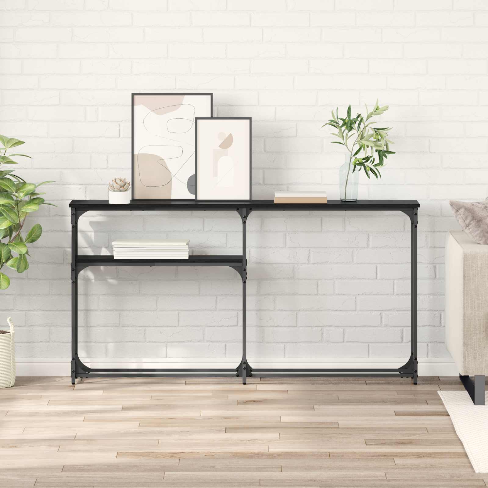 ΤραπέζιΚονσόλας Μαύρη Οξυά 146 x 22.5 x 75 εκ. - Pakobazaar