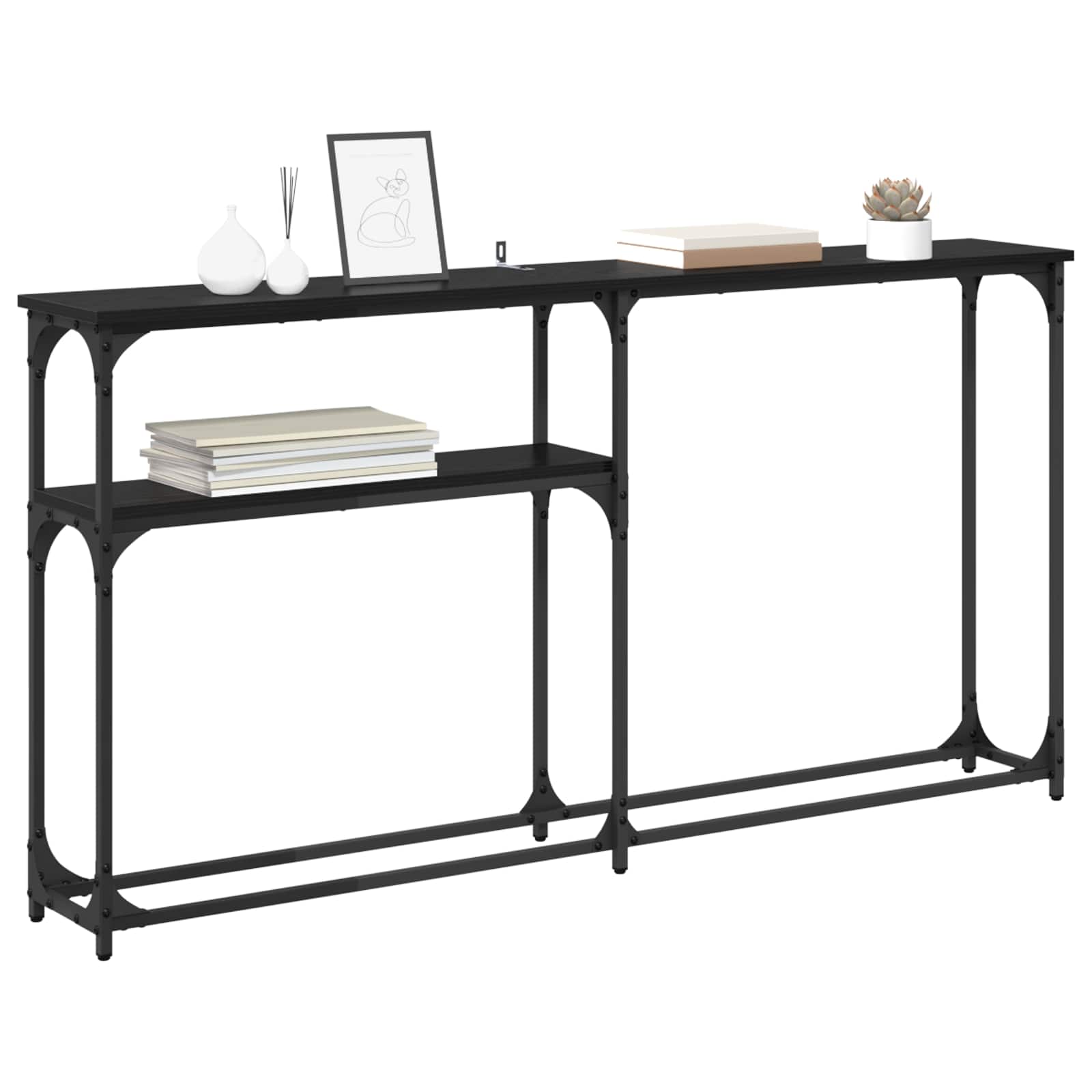 ΤραπέζιΚονσόλας Μαύρη Οξυά 146 x 22.5 x 75 εκ. - Pakobazaar