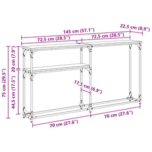 ΤραπέζιΚονσόλας Μαύρη Οξυά 146 x 22.5 x 75 εκ. - Pakobazaar