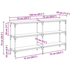 Τραπέζι κονσόλας Παλιό Ξύλο 150 x 29 x 75 εκ - Pakobazaar