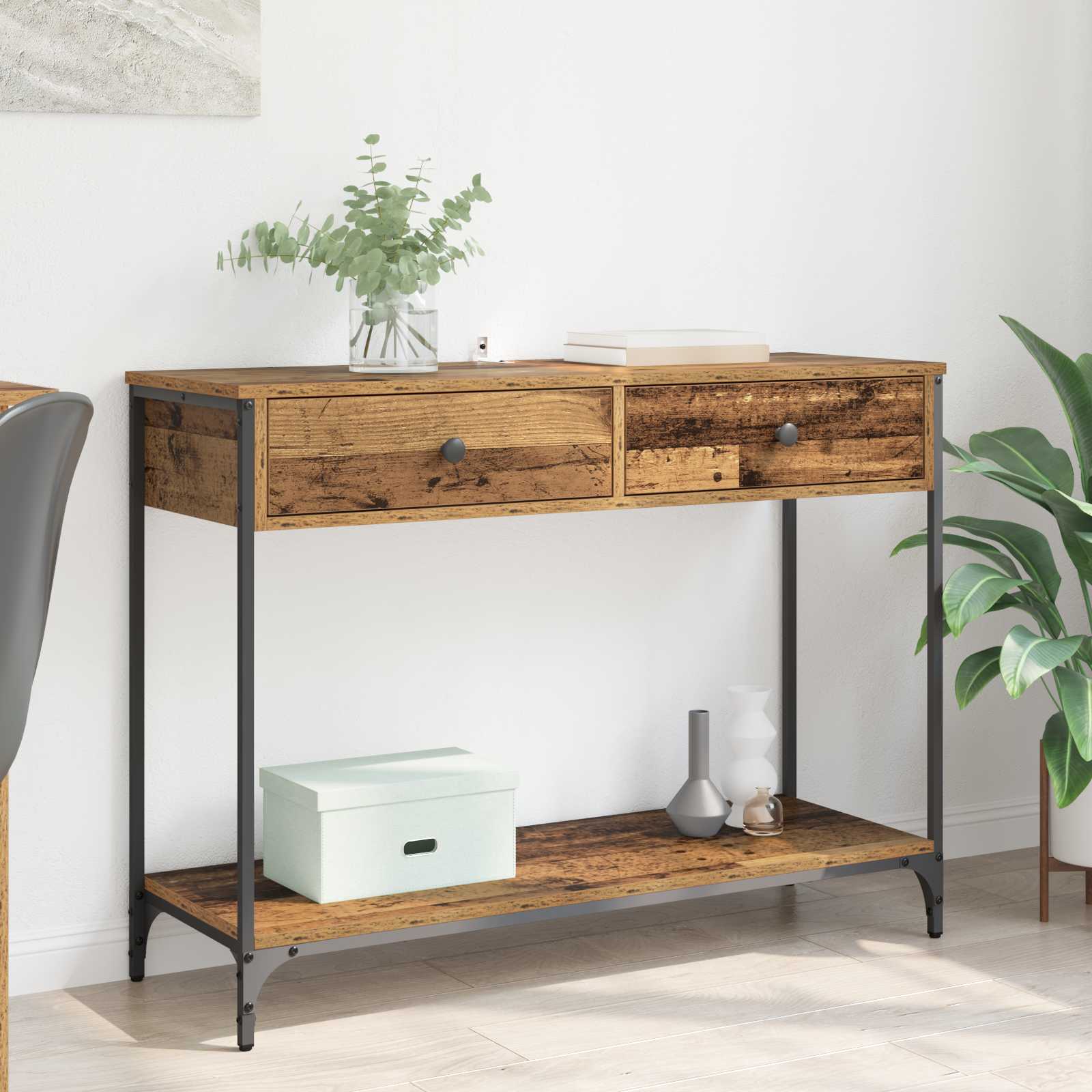 Τραπέζι κονσόλας με συρτάρι Παλιό Ξύλο 100 x 34,5 x 75 εκ. - Pakobazaar