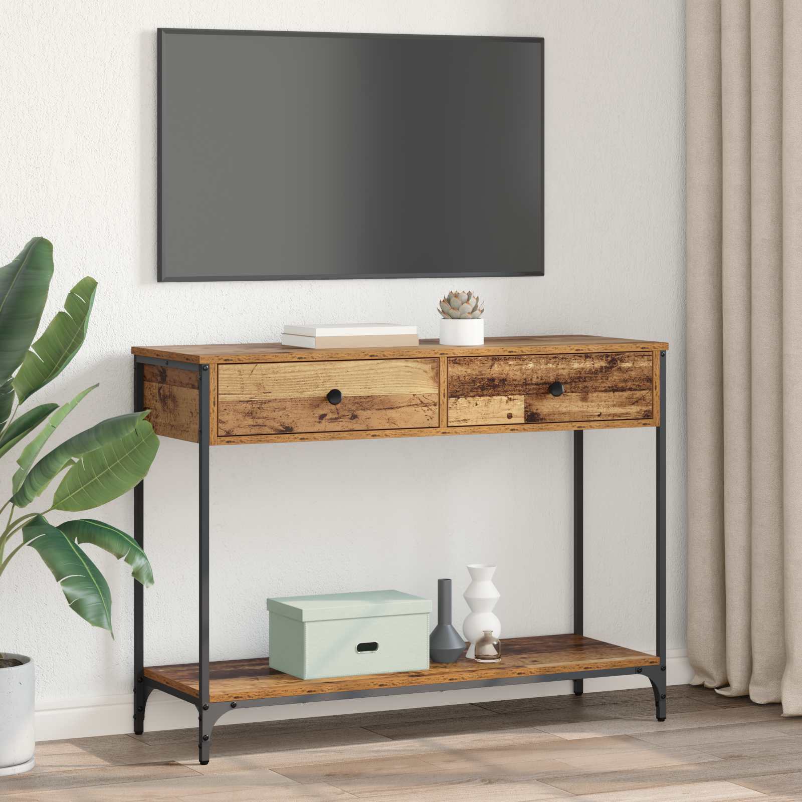 Τραπέζι κονσόλας με συρτάρι Παλιό Ξύλο 100 x 34,5 x 75 εκ. - Pakobazaar