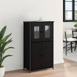Highboard Μαύρη Οξυά 62 x 32 x 106,5 εκ Επεξεργασμένο Ξύλο
