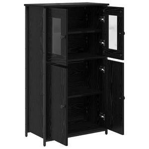Highboard Μαύρη Οξυά 62 x 32 x 106,5 εκ Επεξεργασμένο Ξύλο