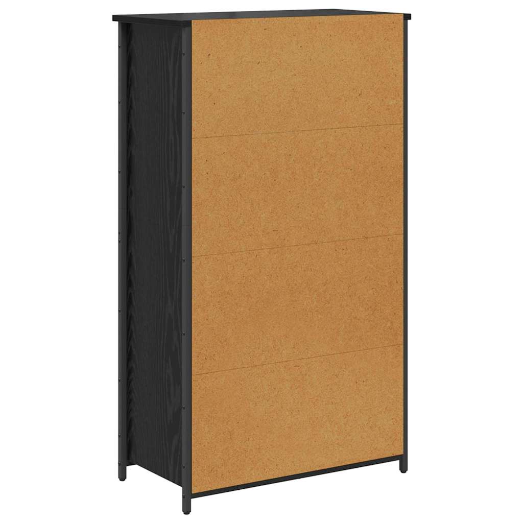 Highboard Μαύρη Οξυά 62 x 32 x 106,5 εκ Επεξεργασμένο ξύλο