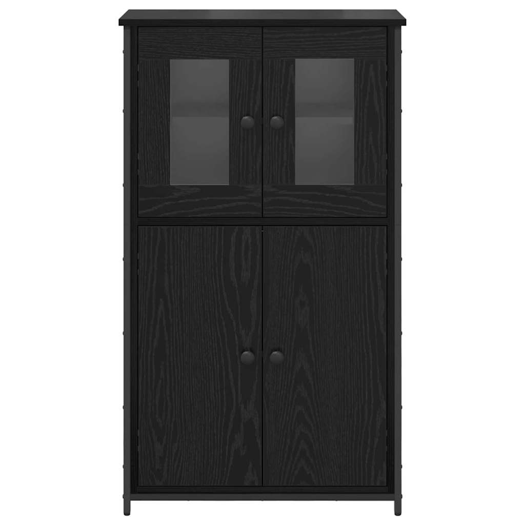 Highboard Μαύρη Οξυά 62 x 32 x 106,5 εκ Επεξεργασμένο ξύλο