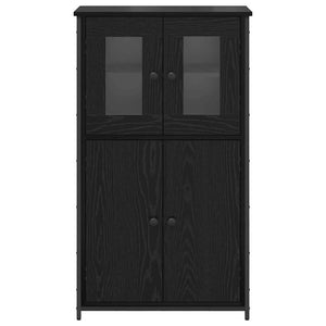 Highboard Μαύρη Οξυά 62 x 32 x 106,5 εκ Επεξεργασμένο Ξύλο