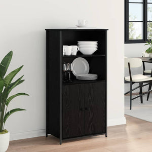 Highboard Μαύρη Οξυά 62 x 36 x 121,5 εκ Επεξεργασμένο ξύλο - Pakobazaar