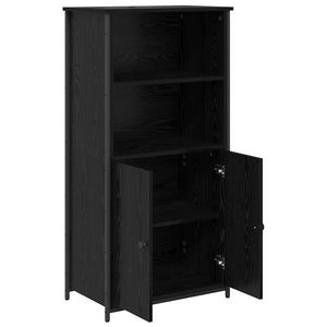 Highboard Μαύρη Οξυά 62 x 36 x 121,5 εκ Επεξεργασμένο ξύλο - Pakobazaar