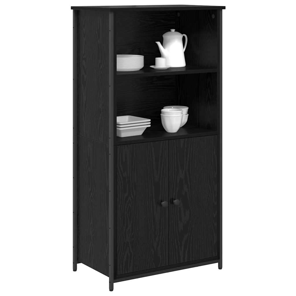 Highboard Μαύρη Οξυά 62 x 36 x 121,5 εκ Επεξεργασμένο ξύλο - Pakobazaar