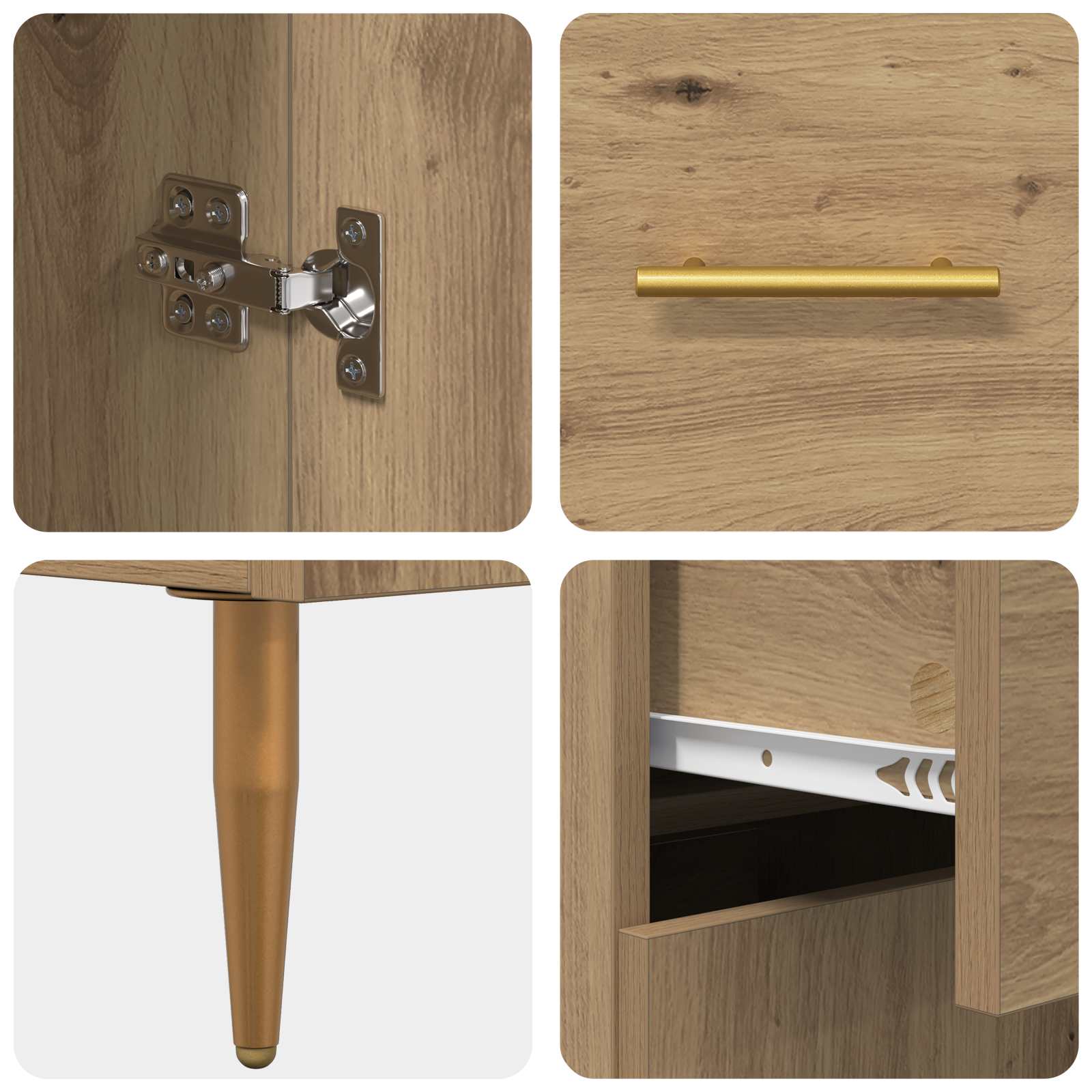 Πλαϊνό γραφείο με συρτάρι Artisan Oak 69,5 x 34 x 90 εκ. - Pakobazaar