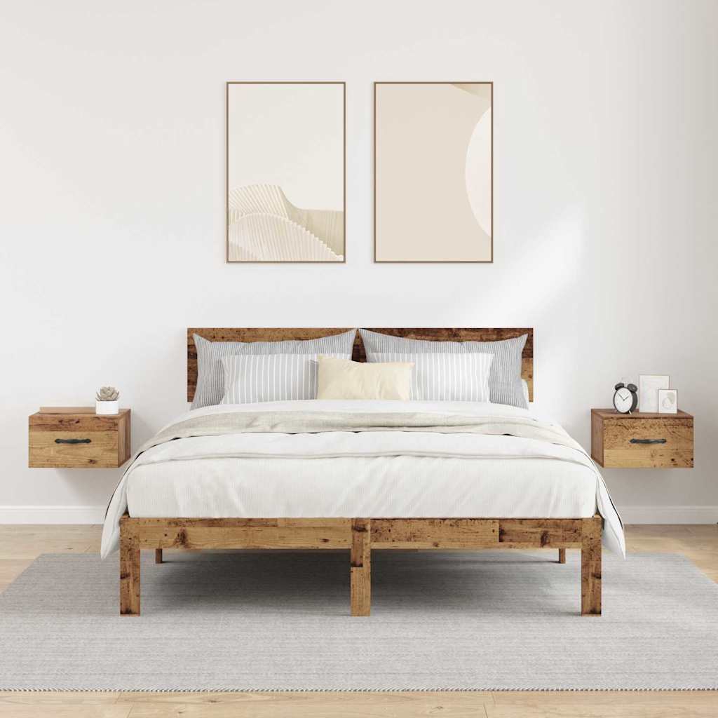 Κομοδίνο 2 pcs Παλαιό ξύλο 35 x 35 x 20 εκ Επεξεργασμένο ξύλο - Pakobazaar