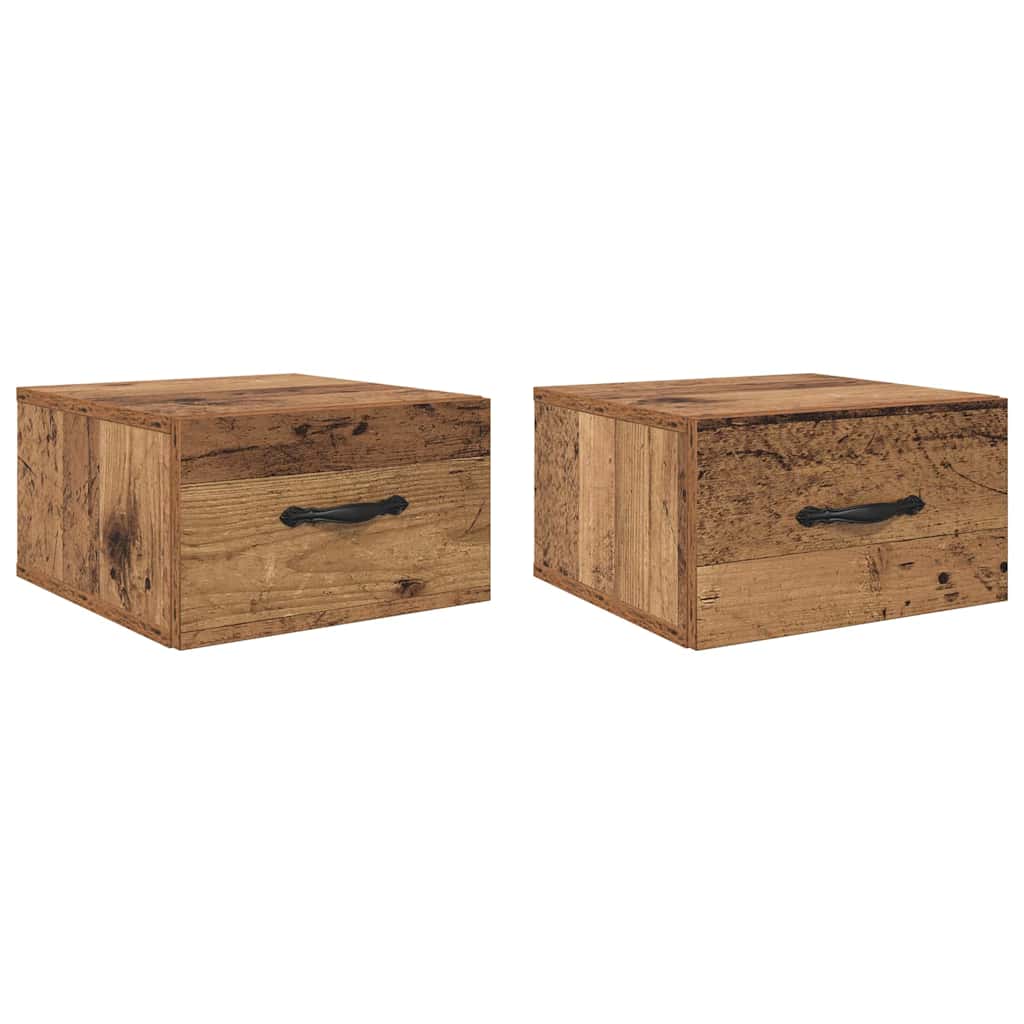 Κομοδίνο 2 pcs Παλαιό ξύλο 35 x 35 x 20 εκ Επεξεργασμένο ξύλο - Pakobazaar