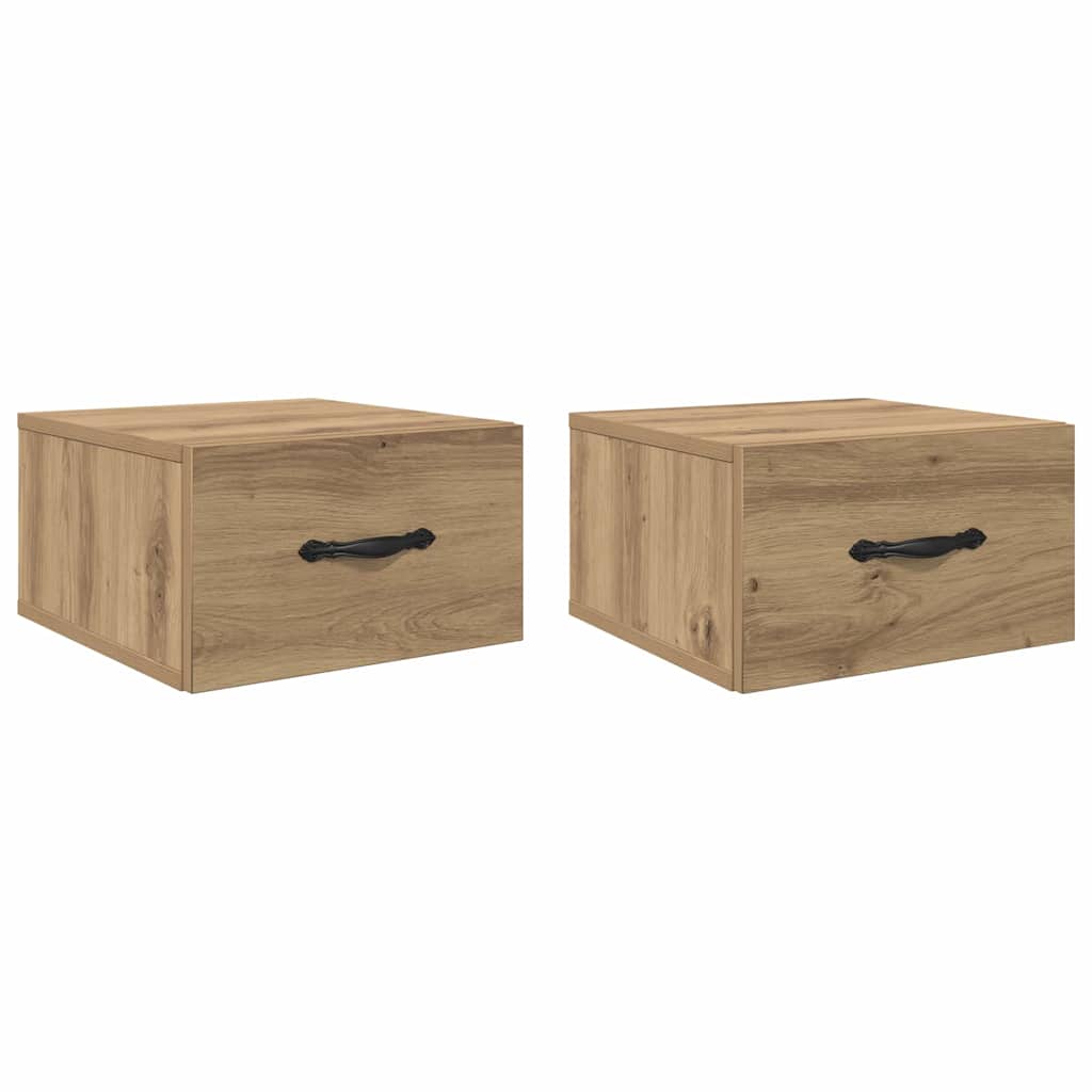 Κομοδίνο 2 pcs artisan δρυς 35 x 35 x 20 εκ Επεξεργασμένο ξύλο - Pakobazaar