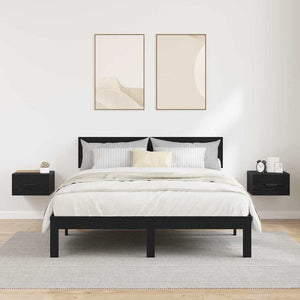 Κομοδίνο 2 pcs Μαύρη δρυς 35 x 35 x 20 εκ Επεξεργασμένο ξύλο - Pakobazaar