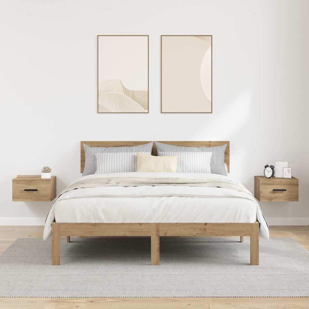 Κομοδίνο 2 τμχ. 35 x 35 x 20 εκ Επεξεργασμένο ξύλο Artisan Oak