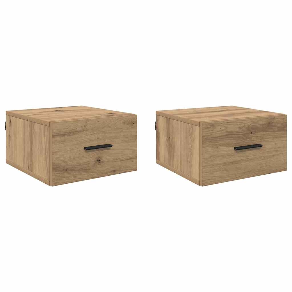 Κομοδίνο 2 pcs artisan δρυς 35 x 35 x 20 εκ Επεξεργασμένο ξύλο - Pakobazaar