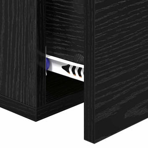 Κομοδίνο 2 pcs Μαύρη δρυς 35 x 35 x 20 εκ Επεξεργασμένο ξύλο - Pakobazaar
