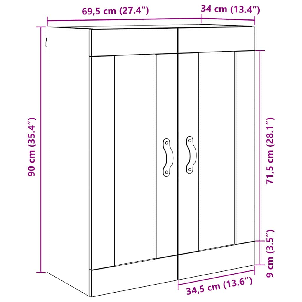 Επιτοίχιο ντουλάπι Artisan Oak 69,5 x 34 x 90 εκ. - Pakobazaar