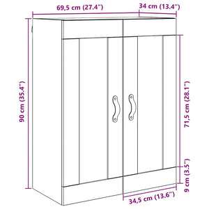 Επιτοίχιο ντουλάπι Μαύρη Οξυά 69,5 x 34 x 90 εκ. - Pakobazaar
