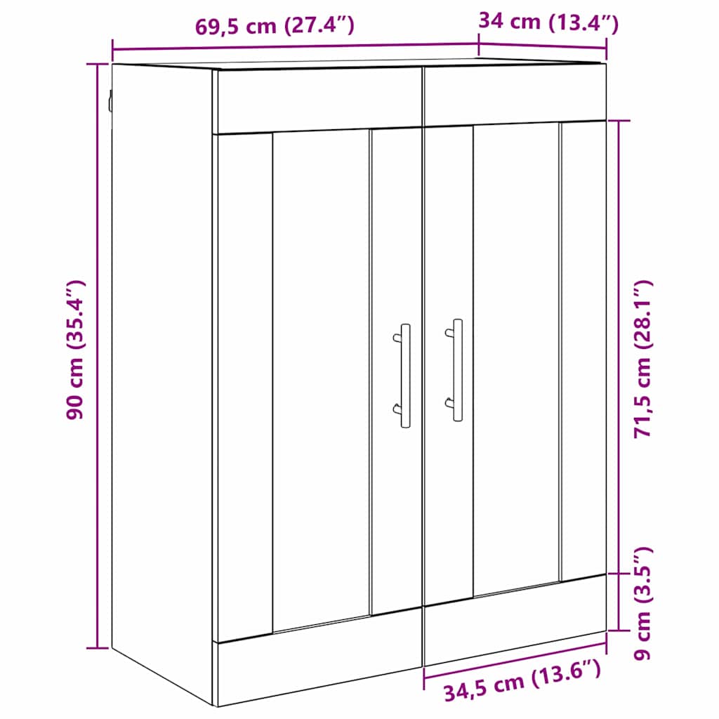 Επιτοίχιο ντουλάπι Artisan Oak 69,5 x 34 x 90 εκ. - Pakobazaar