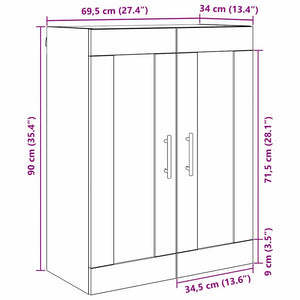Επιτοίχιο ντουλάπι Μαύρη Οξυά 69,5 x 34 x 90 εκ. - Pakobazaar