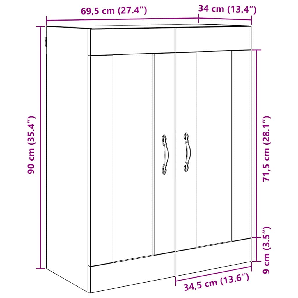 Επιτοίχιο ντουλάπι Artisan Oak 69,5 x 34 x 90 εκ.