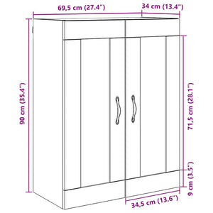 Επιτοίχιο ντουλάπι Μαύρη Οξυά 69,5 x 34 x 90 εκ. - Pakobazaar