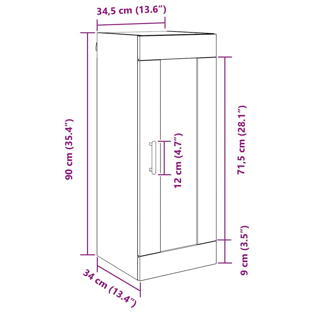 Επιτοίχιο ντουλάπι Artisan Oak 34,5 x 34 x 90 εκ. - Pakobazaar