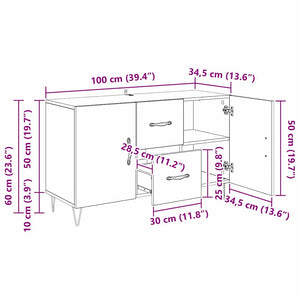 Πλαϊνό γραφείο Artisan Oak 100 x 36 x 60 εκ. Επεξεργασμένο Ξύλο