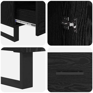 Highboard Μαύρη Οξυά 69,5 x 30 x 115 εκ Επεξεργασμένο ξύλο - Pakobazaar