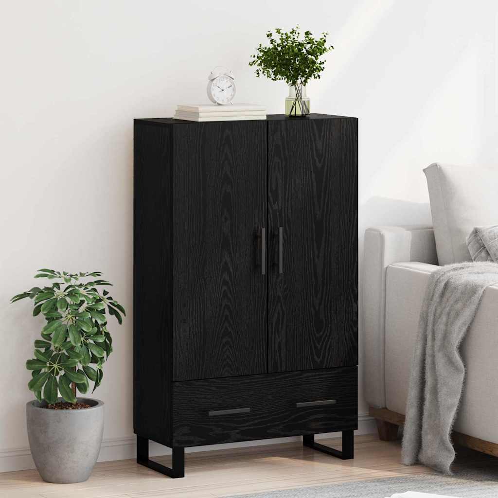 Highboard Μαύρη Οξυά 69,5 x 30 x 115 εκ Επεξεργασμένο ξύλο - Pakobazaar