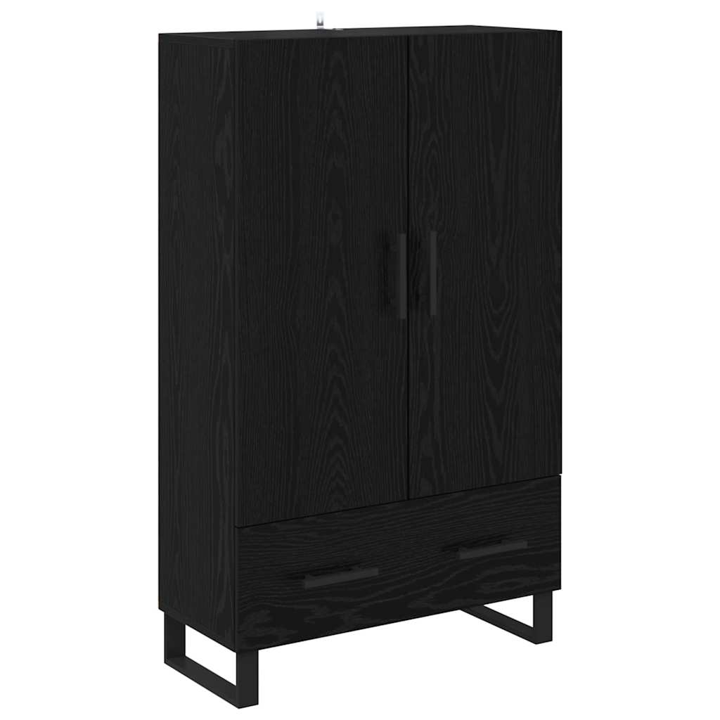 Highboard Μαύρη Οξυά 69,5 x 30 x 115 εκ Επεξεργασμένο ξύλο - Pakobazaar