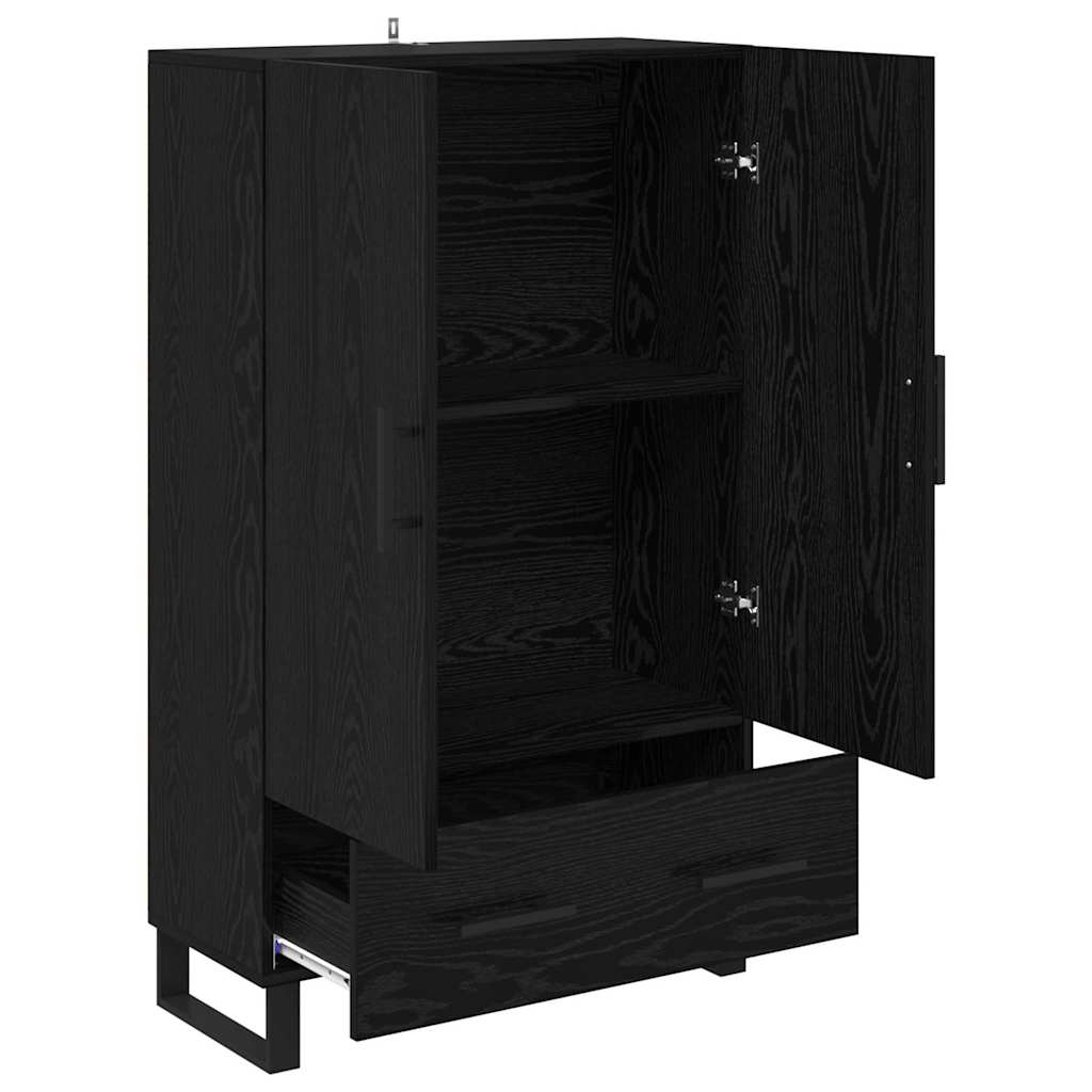 Highboard Μαύρη Οξυά 69,5 x 30 x 115 εκ Επεξεργασμένο ξύλο - Pakobazaar