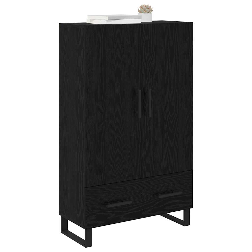Highboard Μαύρη Οξυά 69,5 x 30 x 115 εκ Επεξεργασμένο ξύλο - Pakobazaar