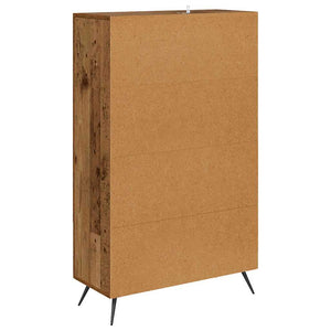 Highboard Παλιό Ξύλο 69,5 x 31 x 115 εκ. Σύνθετο Ξύλο και Γυαλί