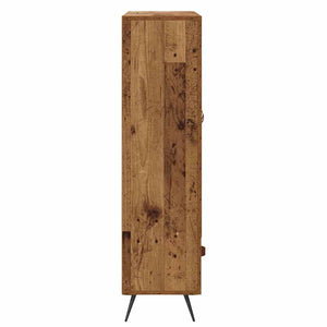 Highboard Παλιό Ξύλο 69,5 x 31 x 115 εκ. Σύνθετο Ξύλο και Γυαλί