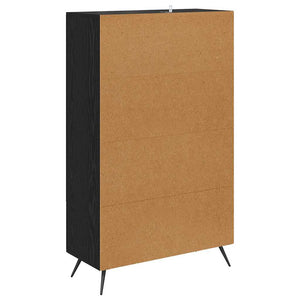 Highboard Μαύρη Οξυά 69,5 x 31 x 115 εκ. Σύνθετο Ξύλο και Γυαλί
