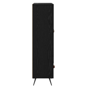 Highboard Μαύρη Οξυά 69,5 x 31 x 115 εκ. Σύνθετο Ξύλο και Γυαλί