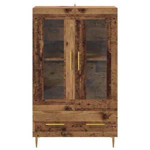 Highboard Παλιό Ξύλο 69,5 x 31 x 115 εκ. Σύνθετο Ξύλο και Γυαλί - Pakobazaar