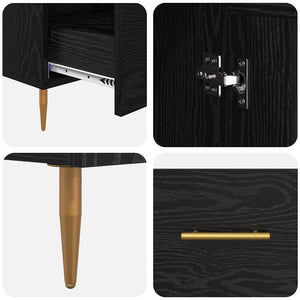 Highboard Μαύρη Οξυά 69,5 x 31 x 115 εκ. Σύνθετο Ξύλο και Γυαλί - Pakobazaar