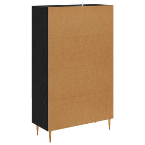 Highboard Μαύρη Οξυά 69,5 x 31 x 115 εκ. Σύνθετο Ξύλο και Γυαλί - Pakobazaar