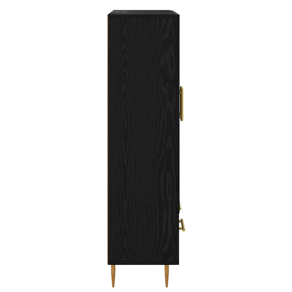 Highboard Μαύρη Οξυά 69,5 x 31 x 115 εκ. Σύνθετο Ξύλο και Γυαλί - Pakobazaar