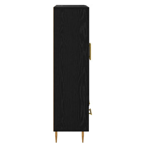 Highboard Μαύρη Οξυά 69,5 x 31 x 115 εκ. Σύνθετο Ξύλο και Γυαλί - Pakobazaar