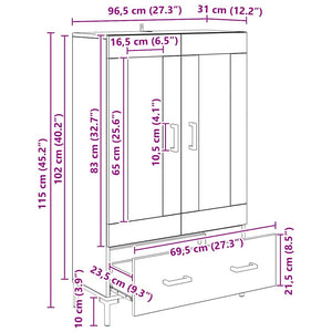 Highboard Artisan Oak 69,5 x 31 x 115 εκ. Επεξεργασμένο Ξύλο