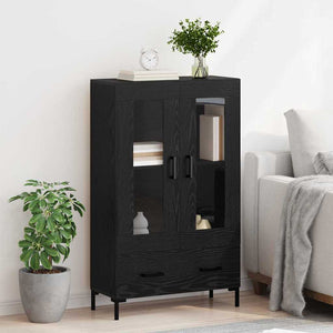 Highboard Μαύρη Οξυά 69,5 x 31 x 115 εκ. Επεξεργασμένο Ξύλο