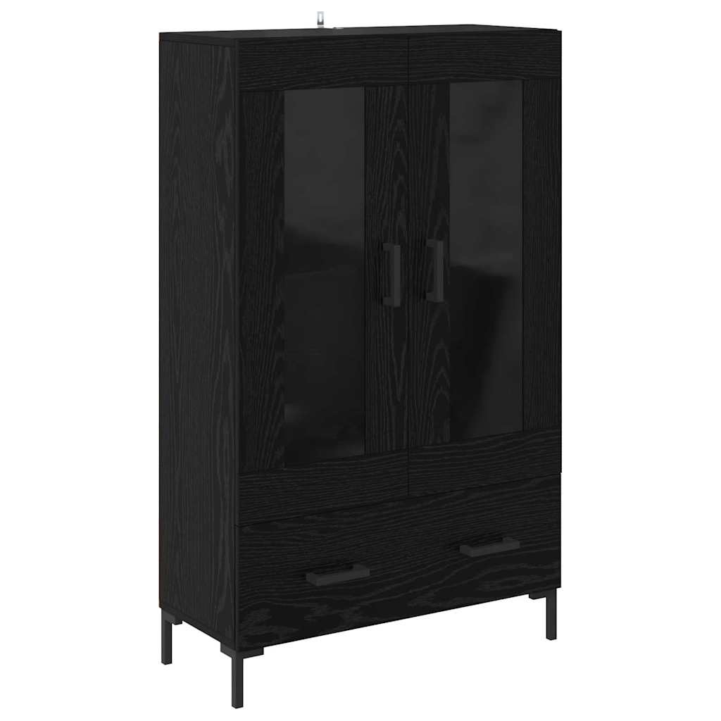 Highboard Μαύρη Οξυά 69,5 x 31 x 115 εκ. Επεξεργασμένο ξύλο