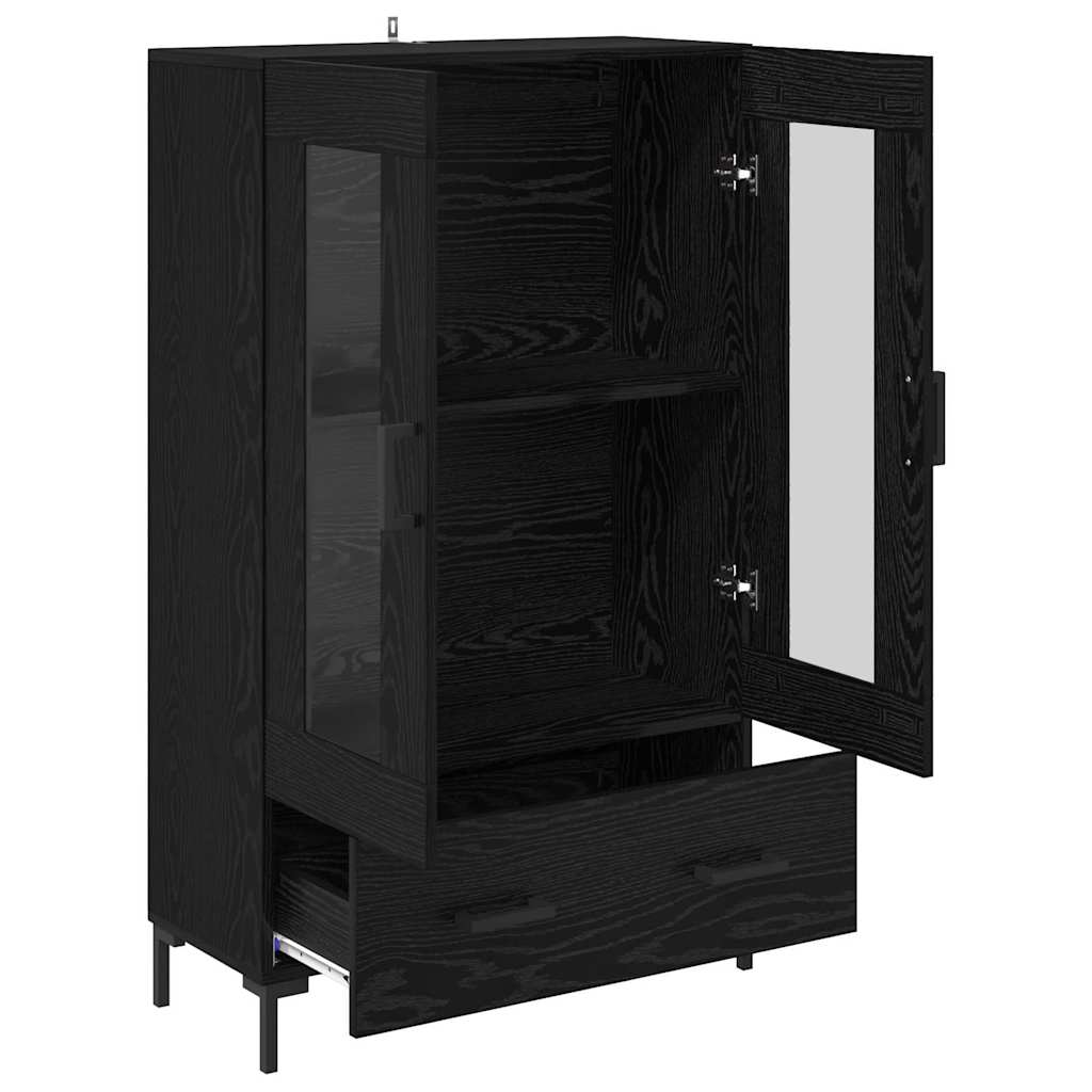 Highboard Μαύρη Οξυά 69,5 x 31 x 115 εκ. Επεξεργασμένο ξύλο