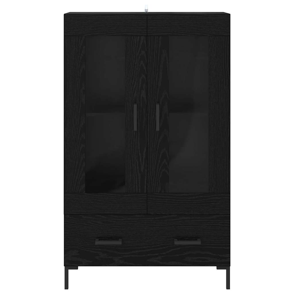 Highboard Μαύρη Οξυά 69,5 x 31 x 115 εκ. Επεξεργασμένο ξύλο